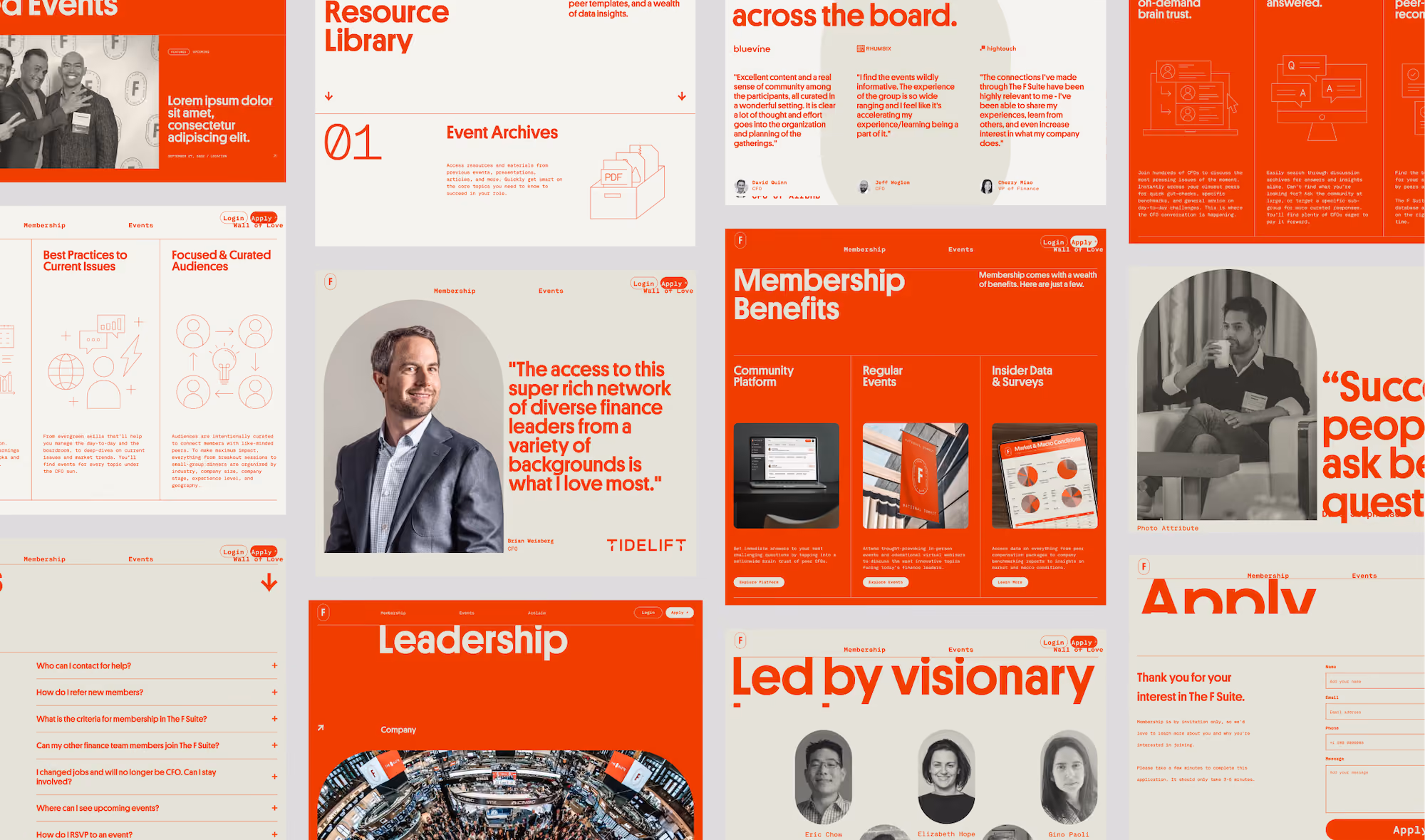 F Suite website design, screen 2 of 5