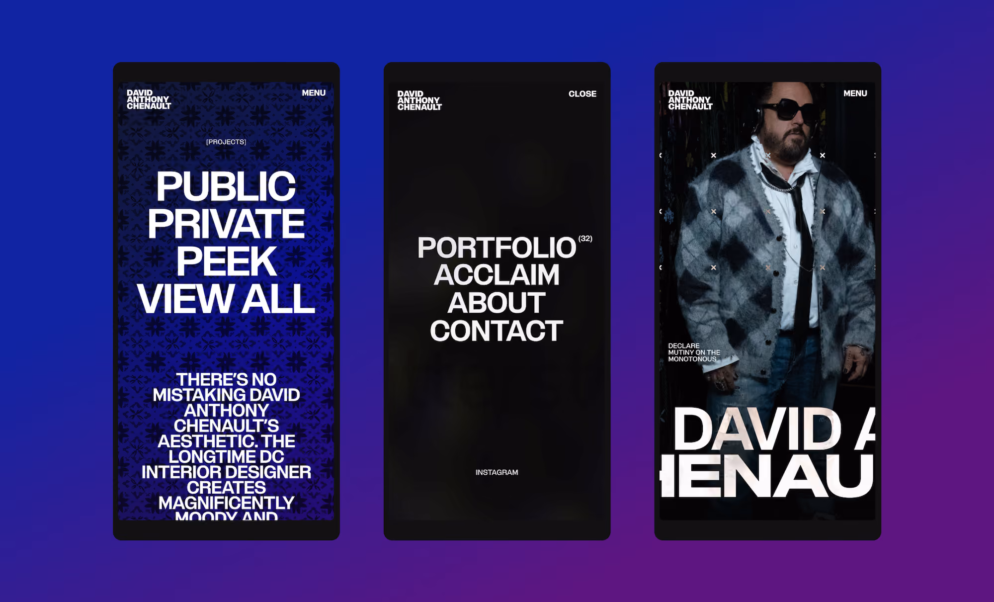 David Anthony Chenault website design, screen 4 of 5