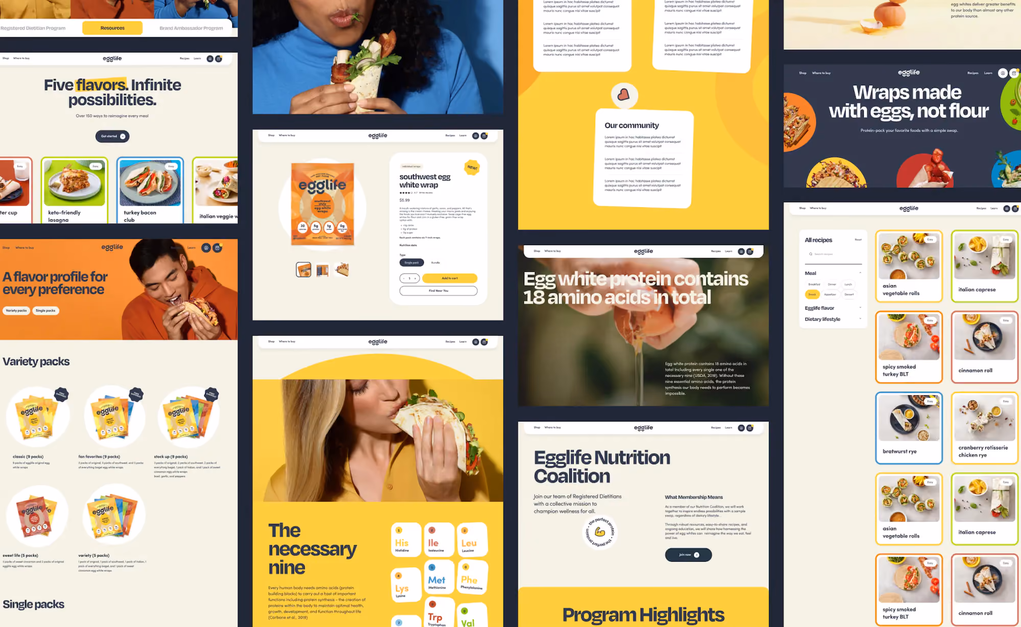 Egglife Foods website design, screen 5 of 8