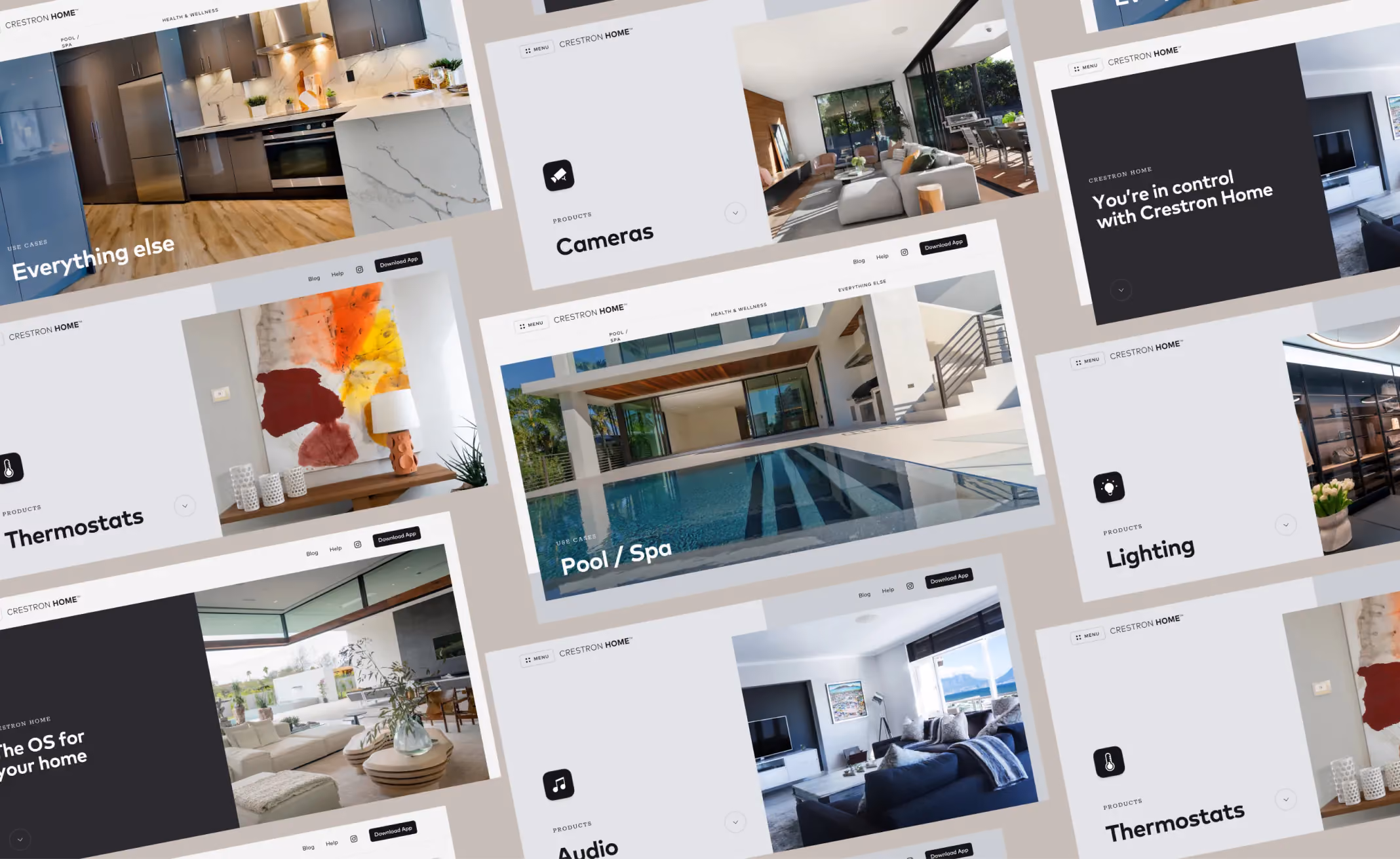 Crestron Home website design, screen 2 of 9