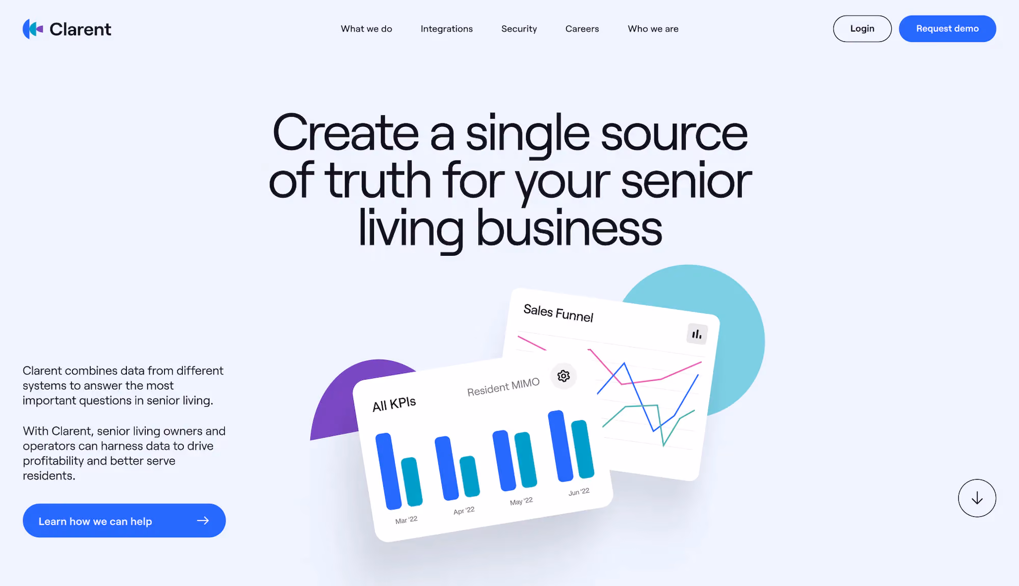 Clarent website design, screen 1 of 9