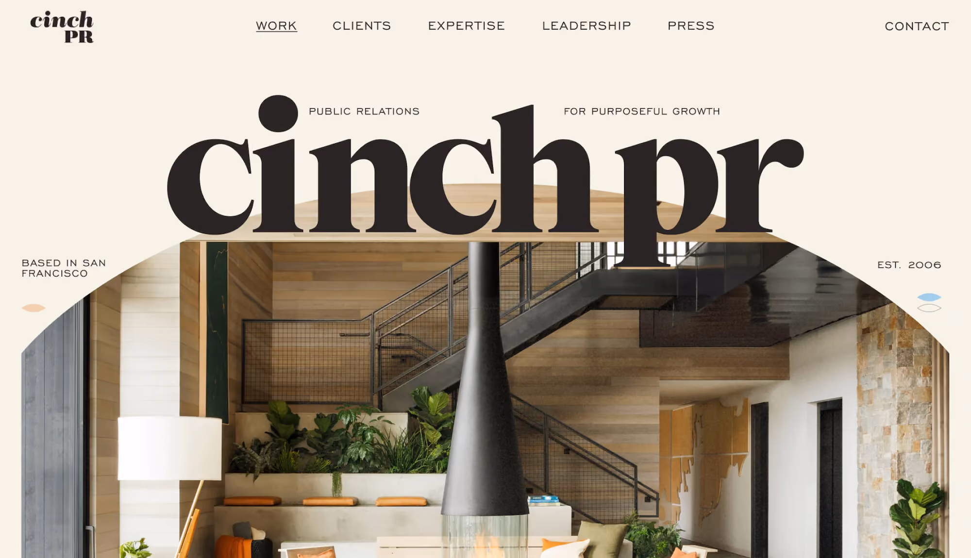 Cinch PR website design, screen 6 of 7