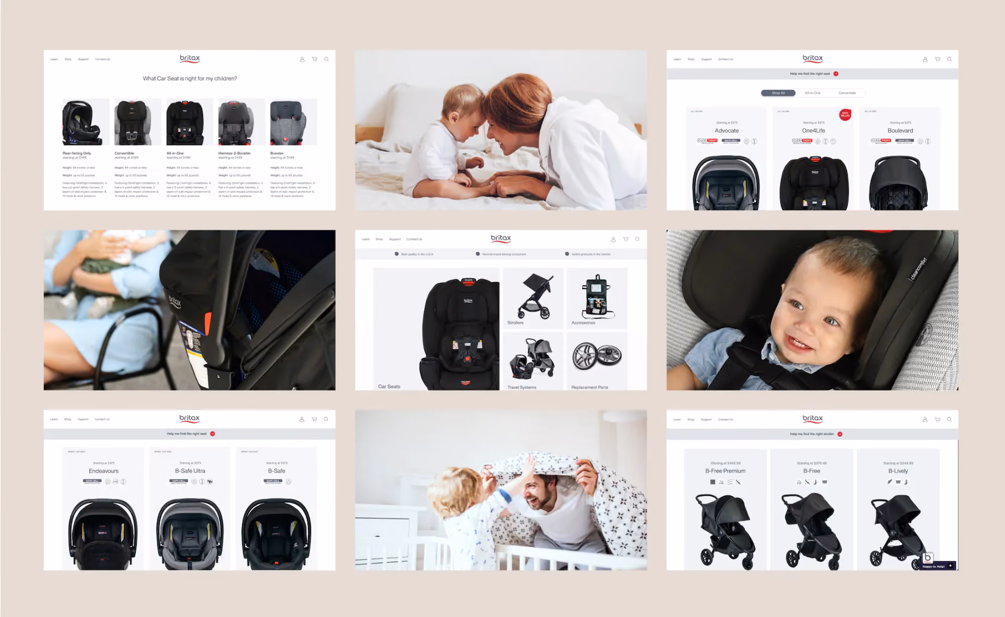 Britax website design, screen 4 of 7