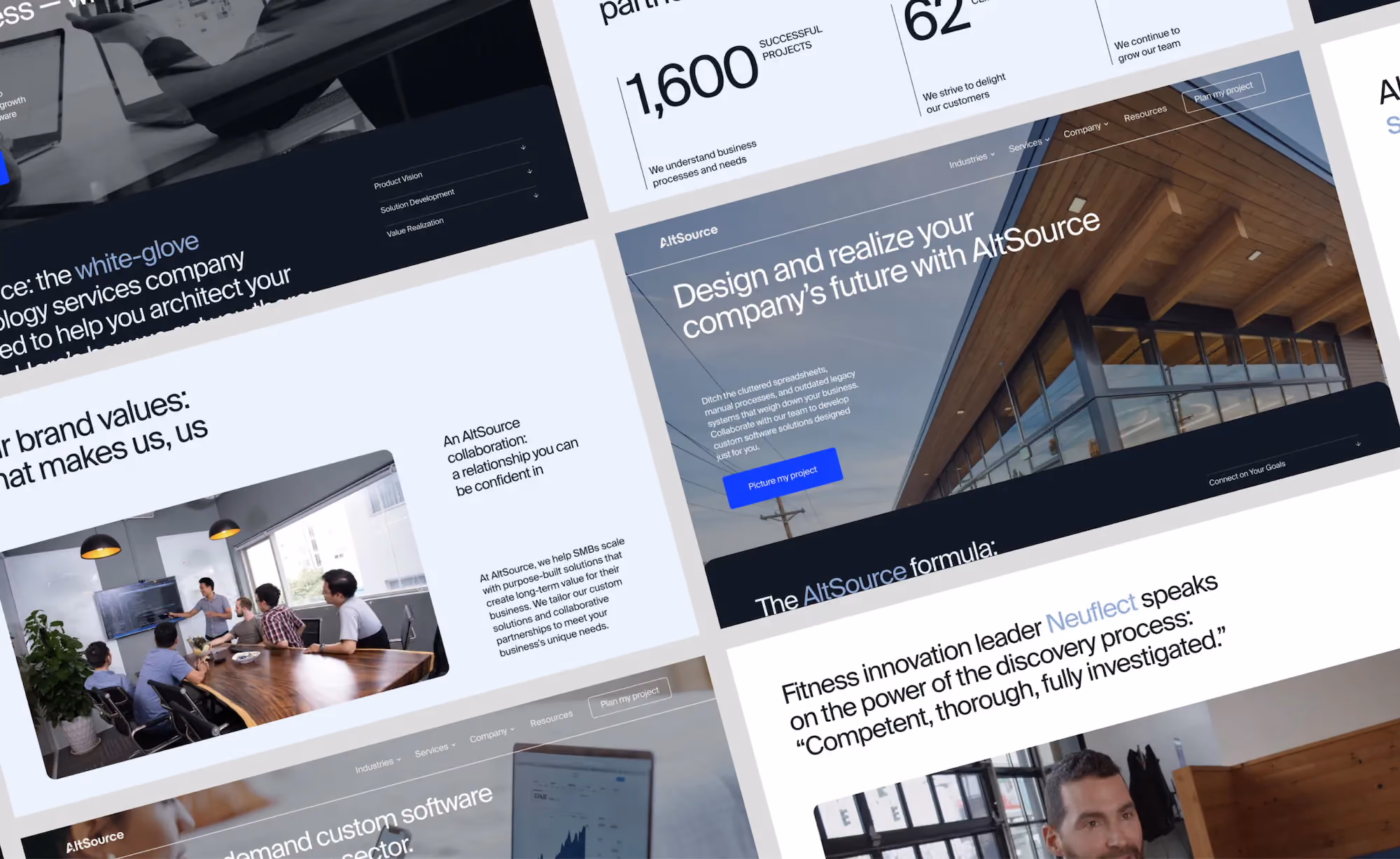 AltSource website design, screen 2 of 4