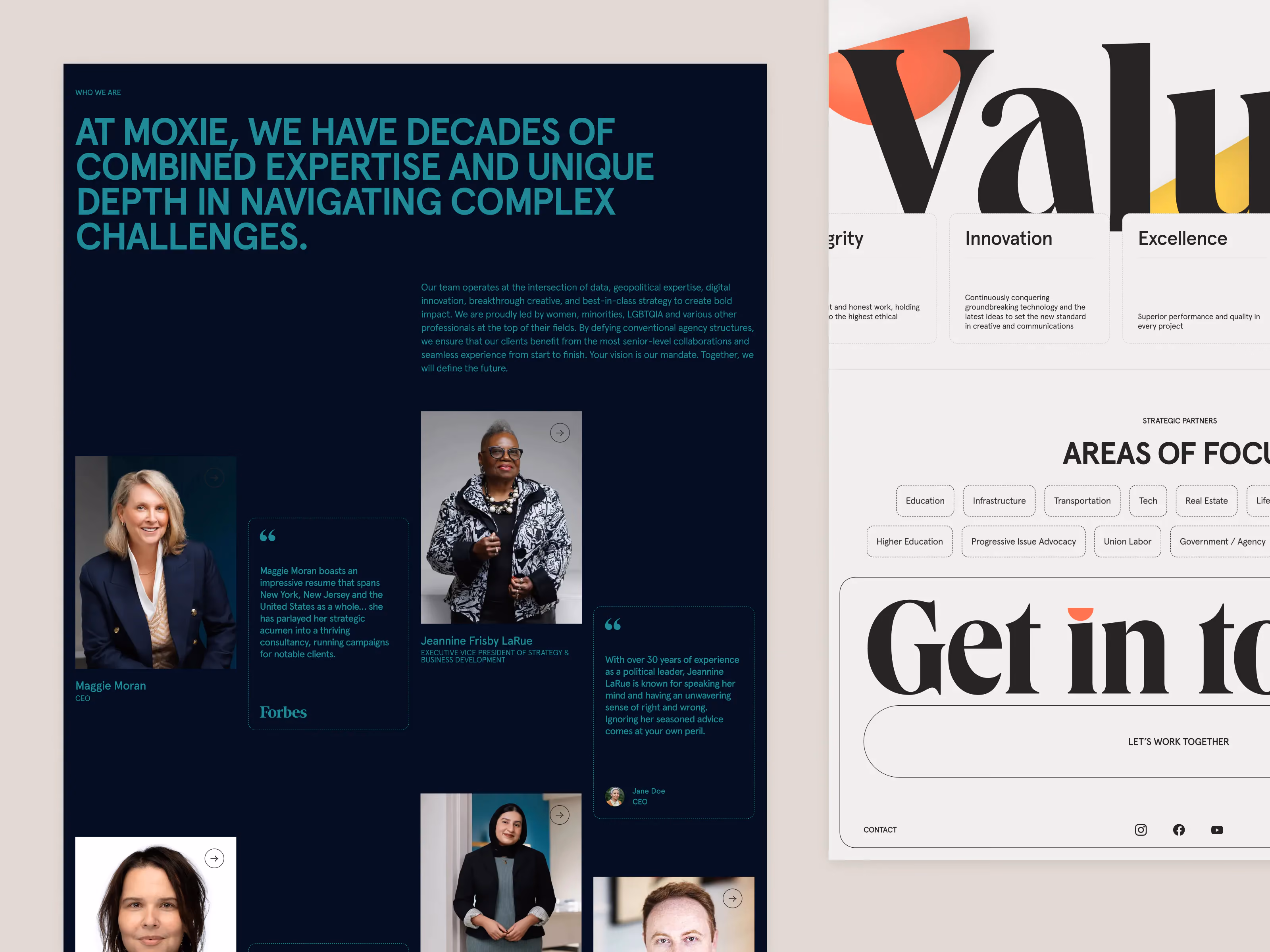 Moxie website design, screen 2 of 4