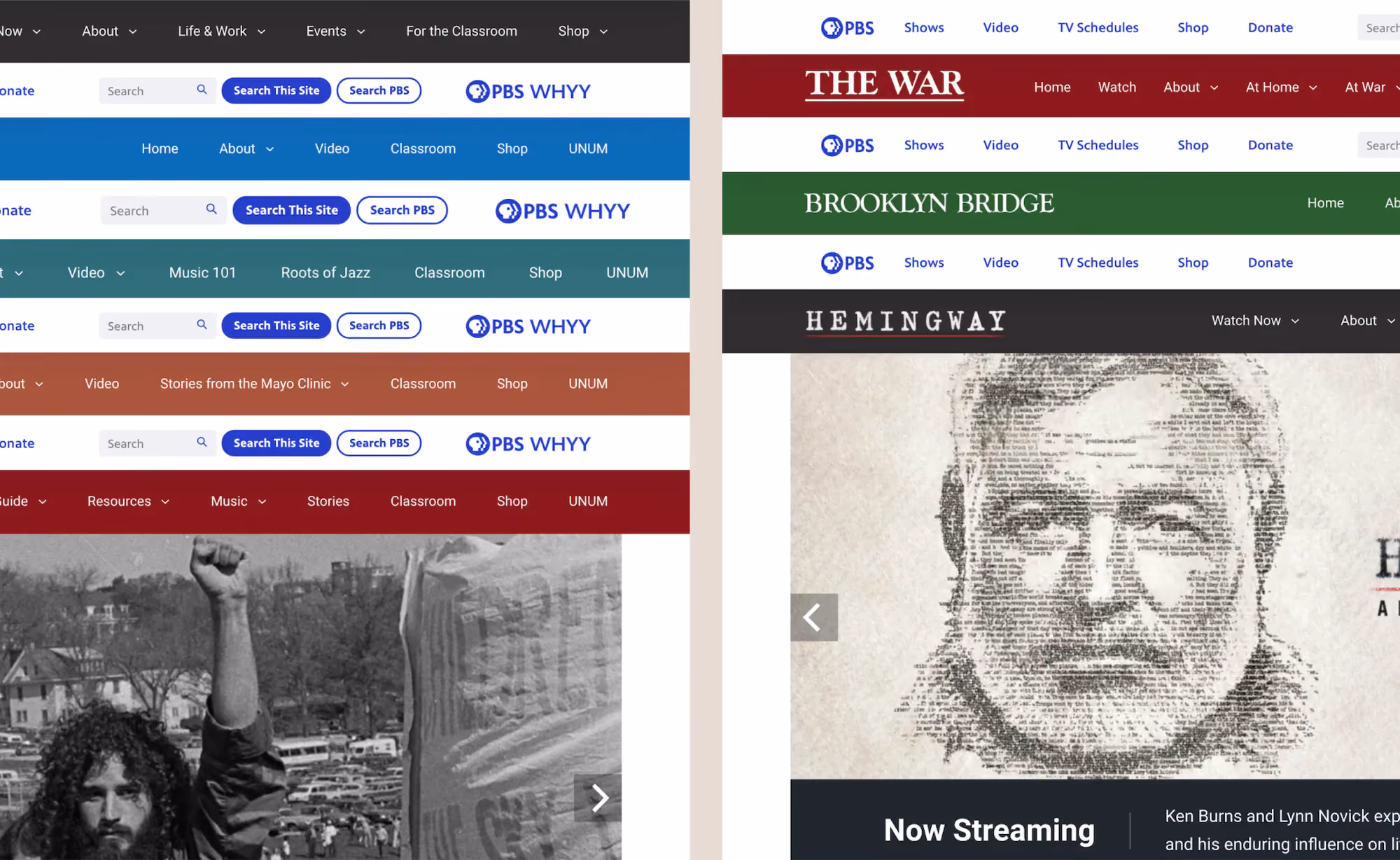 PBS - Ken Burns website design, screen 4 of 6