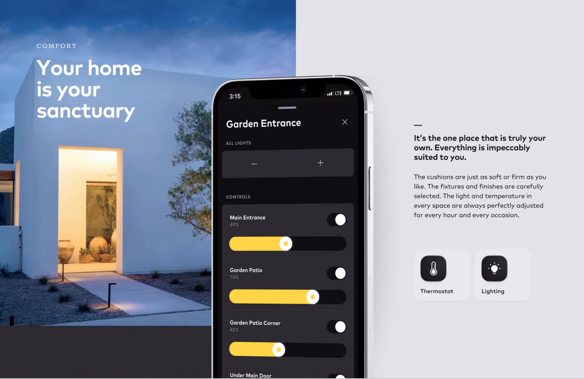 Crestron Home website design, screen 6 of 9