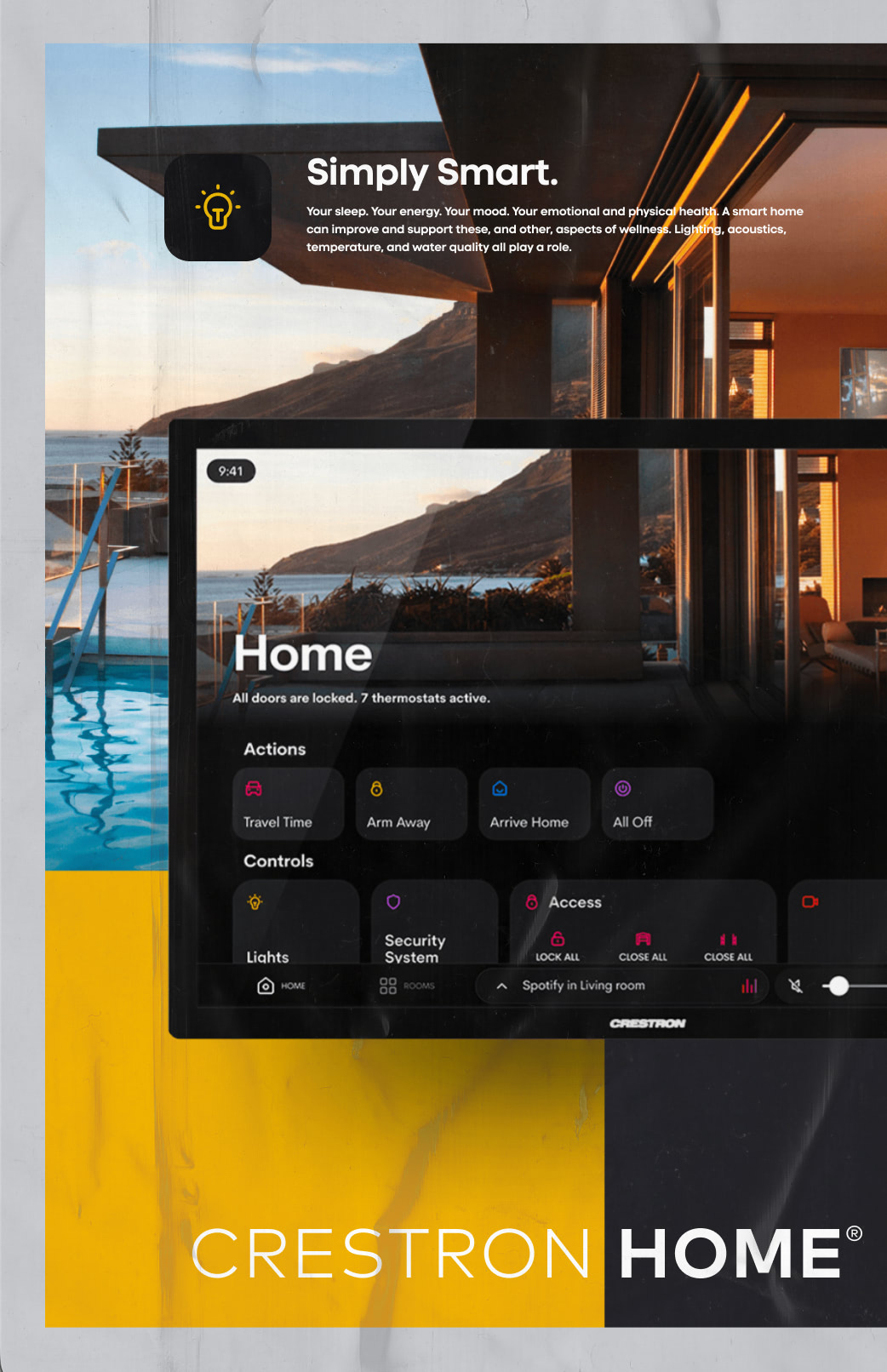 Crestron Home Website design for premium smart home experience platform