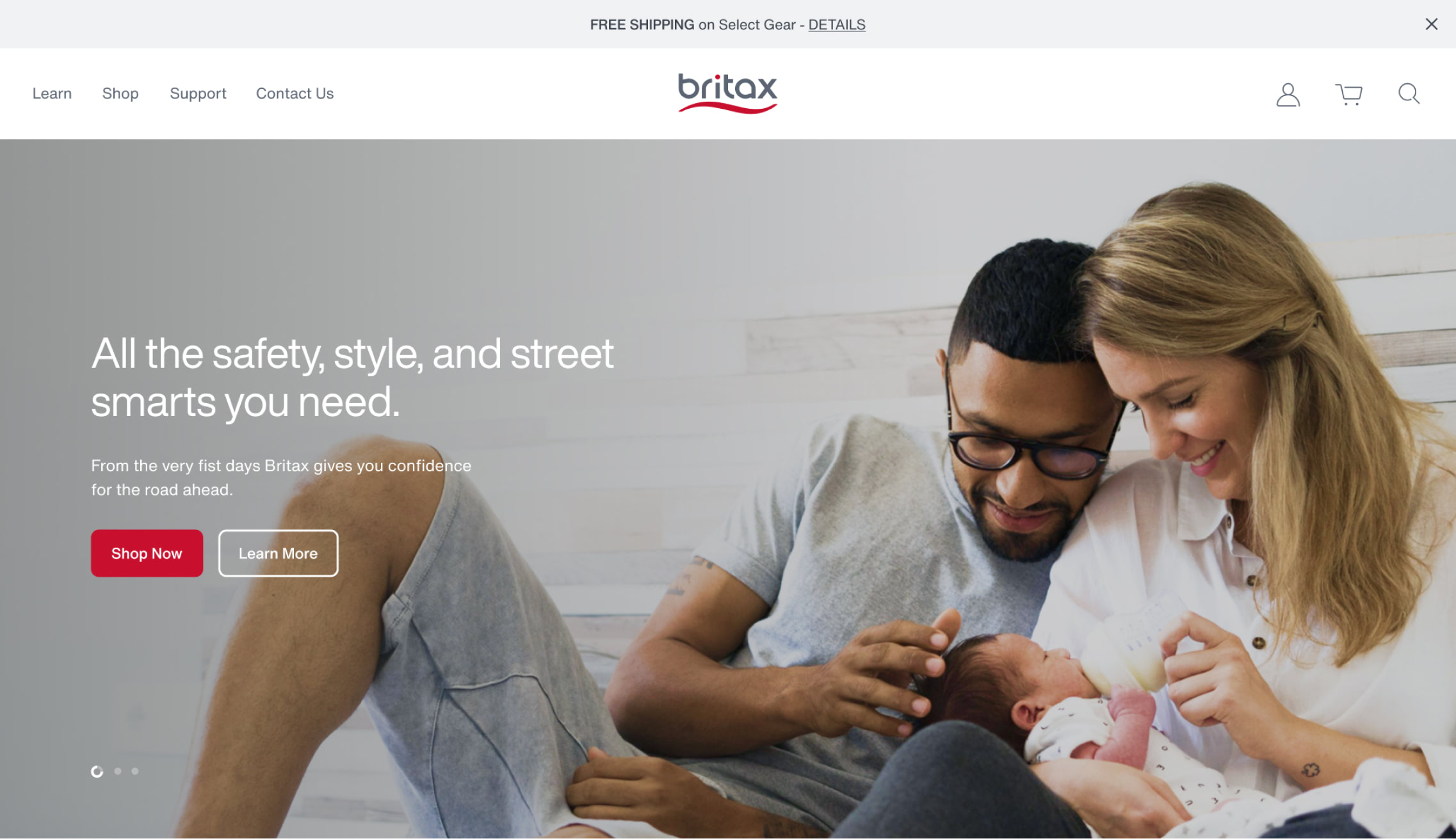 Screenshot of the brand's website