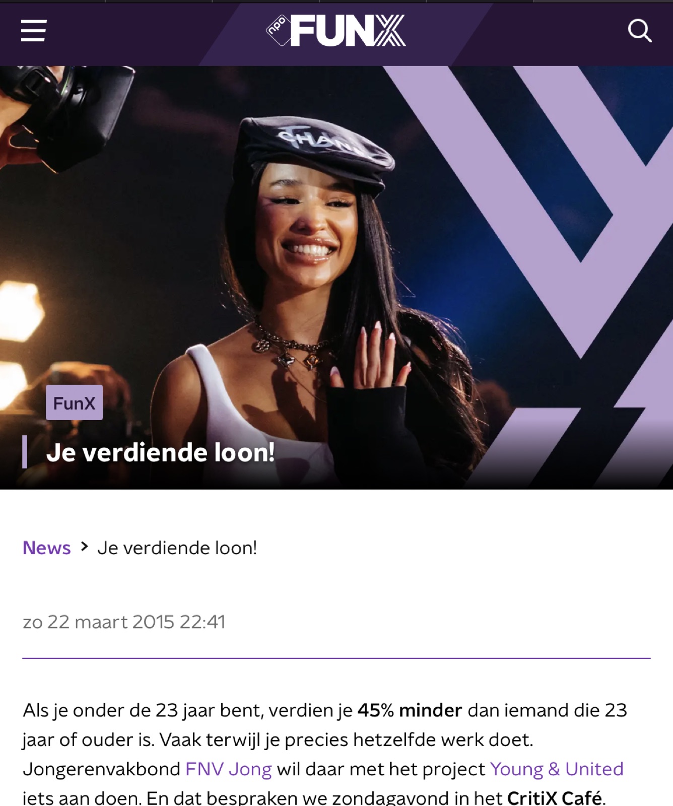 FunX-item over het jeugdloon