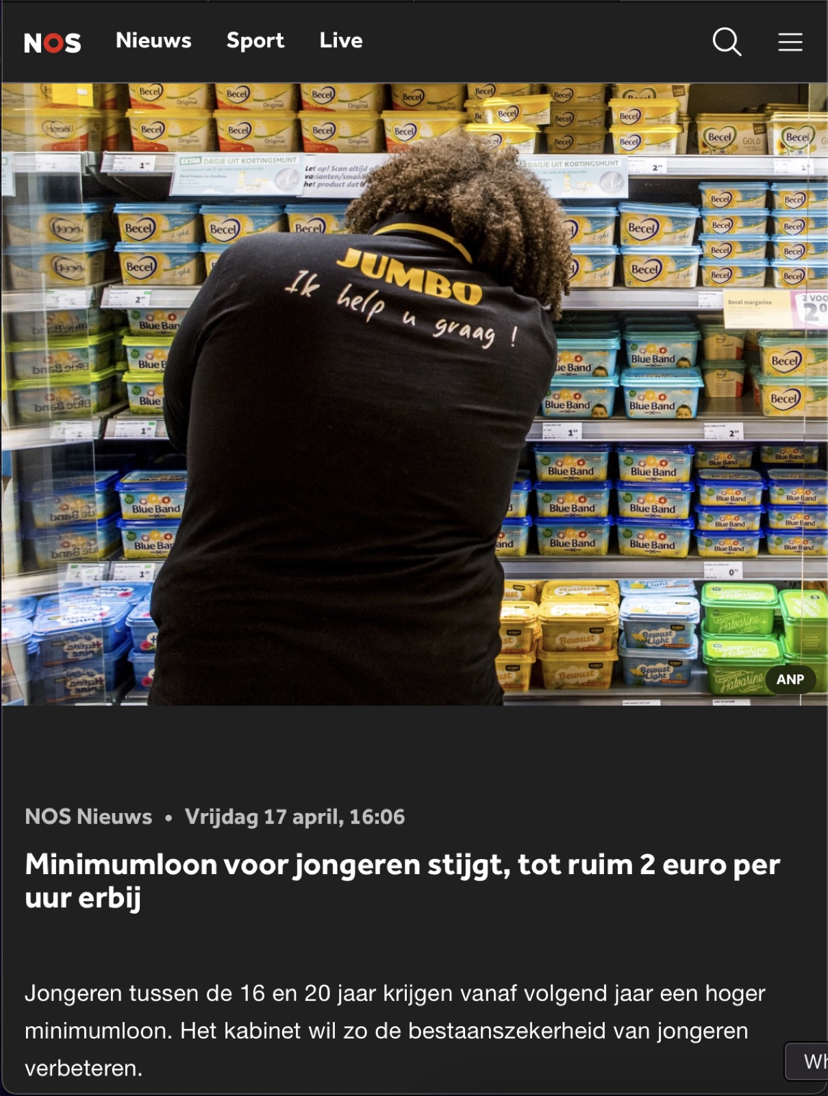 NOS-item over het jeugdloon