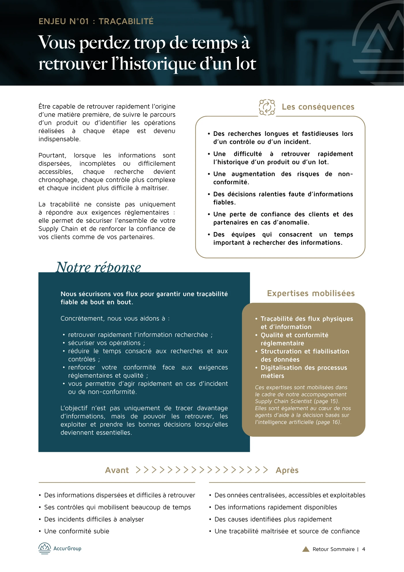 Enjeu 01 : traçabilité