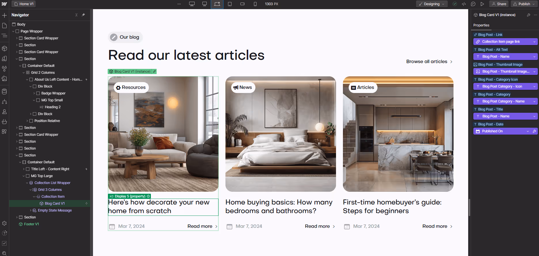 CMS Content - Property X Webflow Template