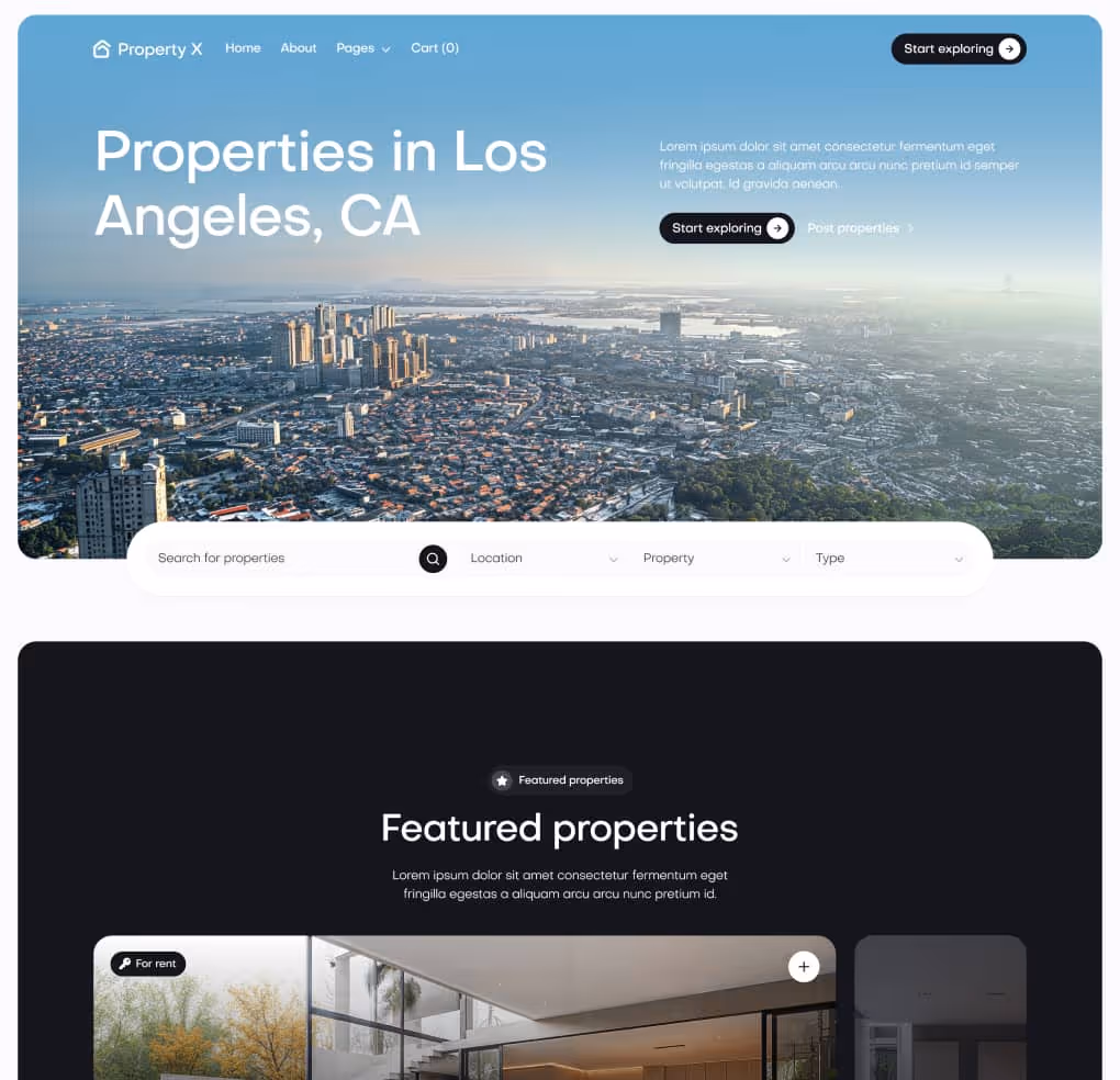 Property X - Properties by Location Page - Real Estate Webflow Template