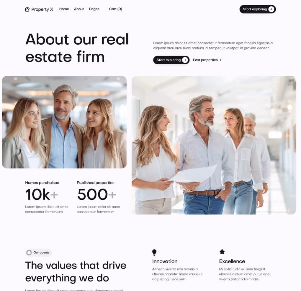 Property X - About Page - Real Estate Webflow Template