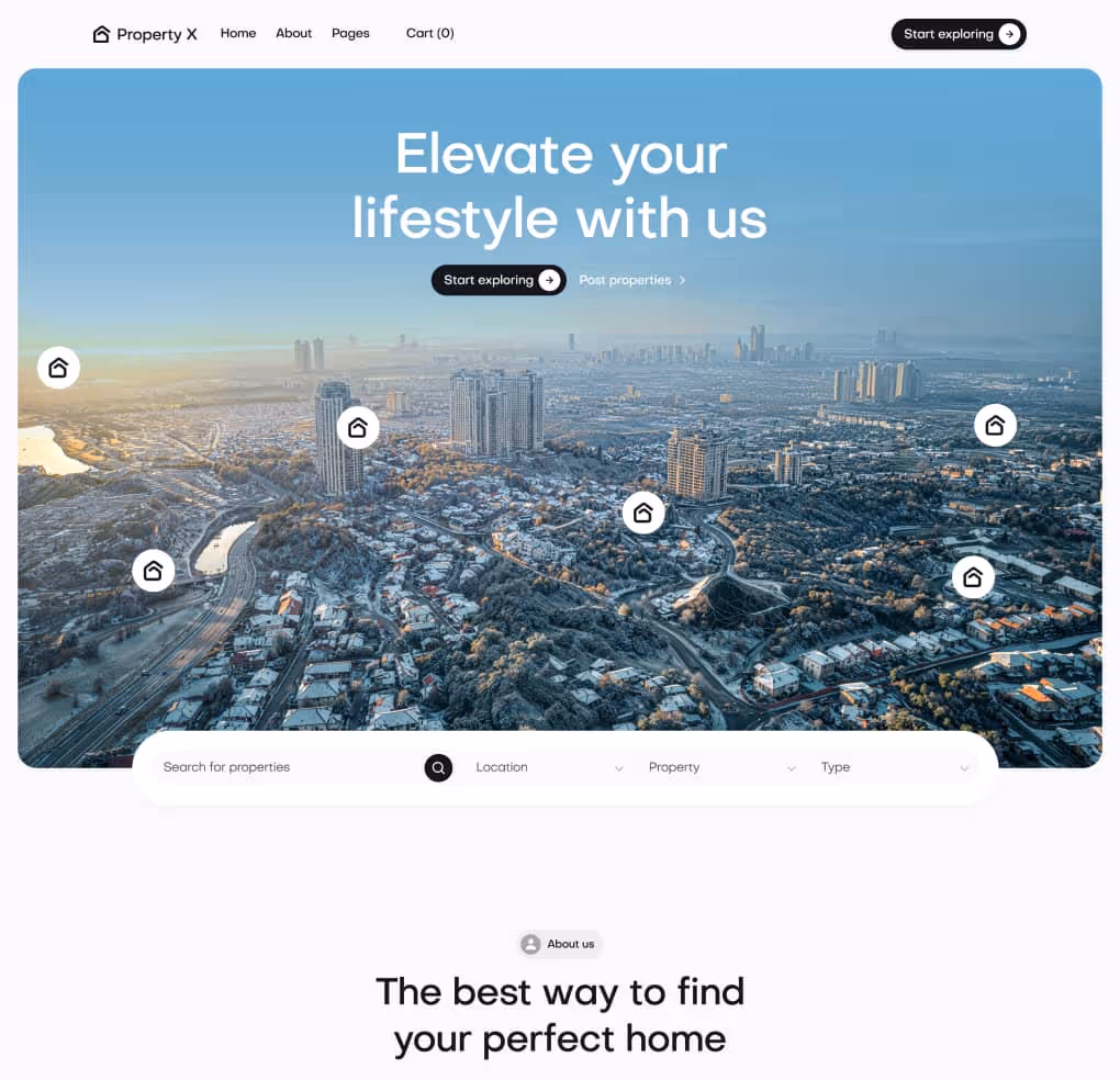 Property X - Home V3 Page - Real Estate Webflow Template