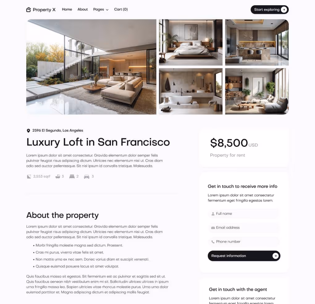 Property X - Listing Single Page - Real Estate Webflow Template