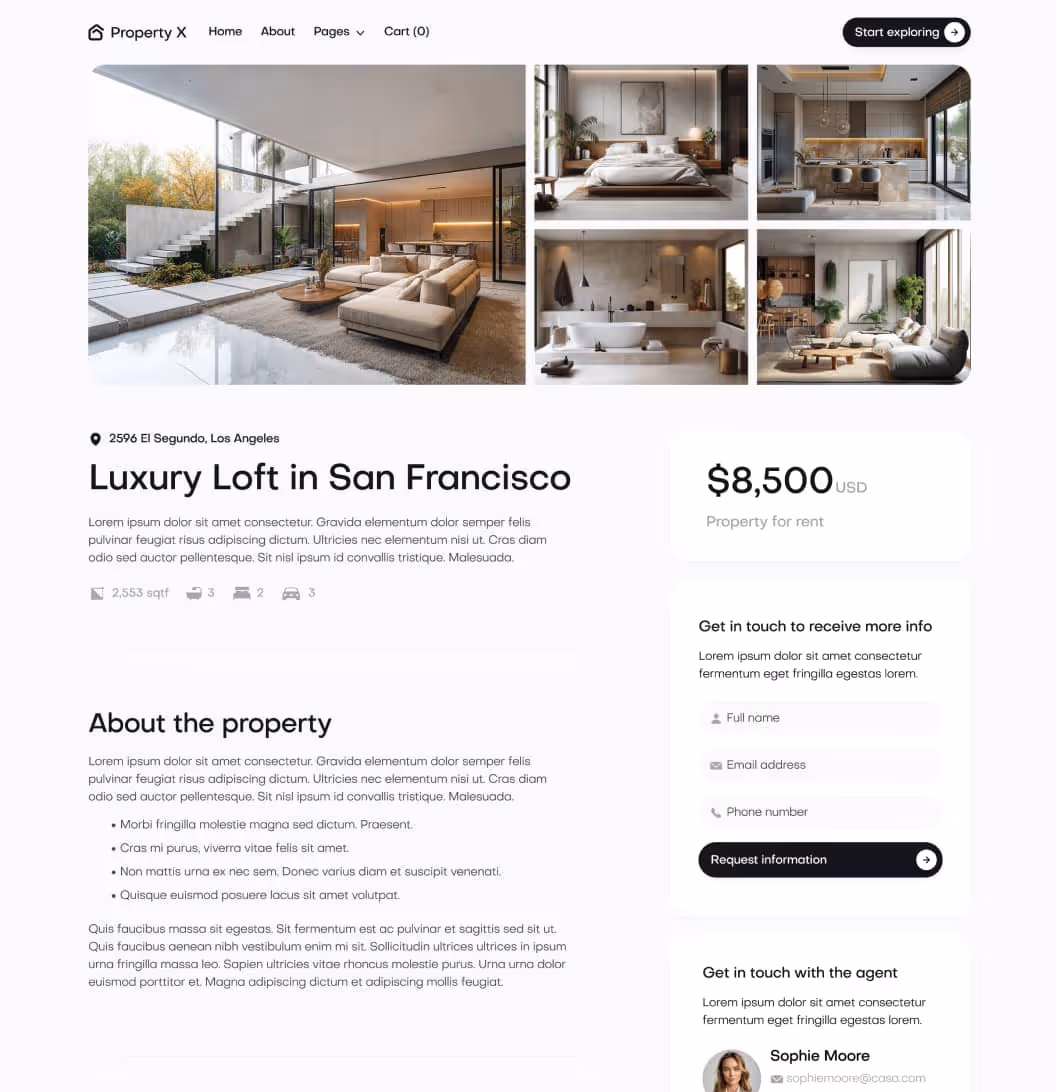 Property X - Listing Single Page - Real Estate Webflow Template