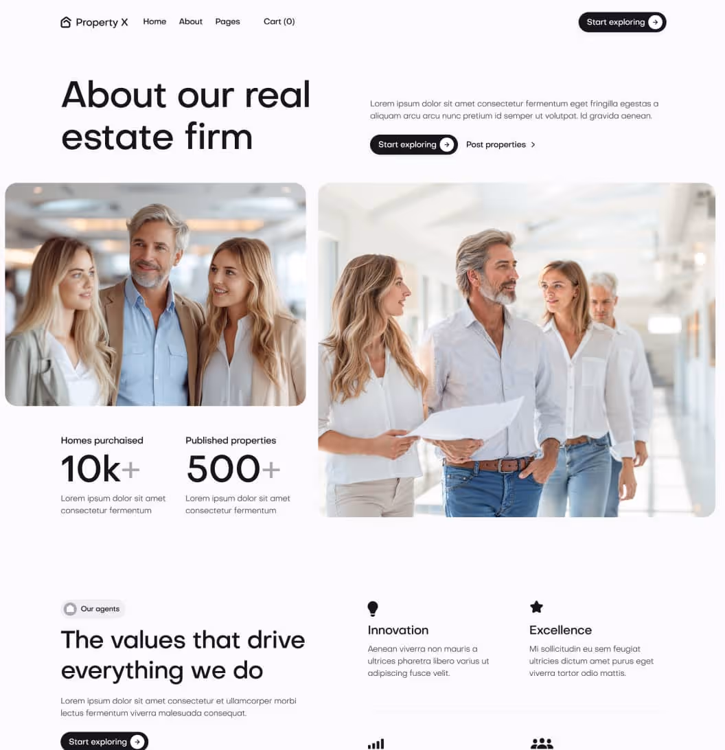 Property X - About Page - Real Estate Webflow Template