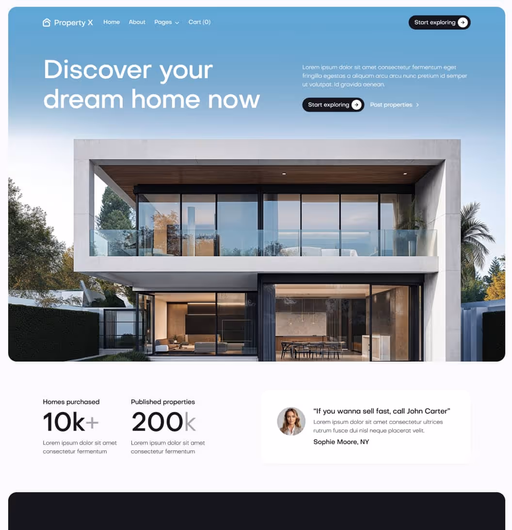 Property X - Home V1 Page - Real Estate Webflow Template