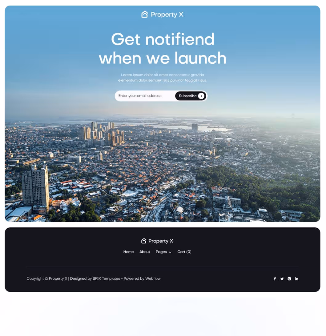 Property X - Coming Soon Page - Real Estate Webflow Template