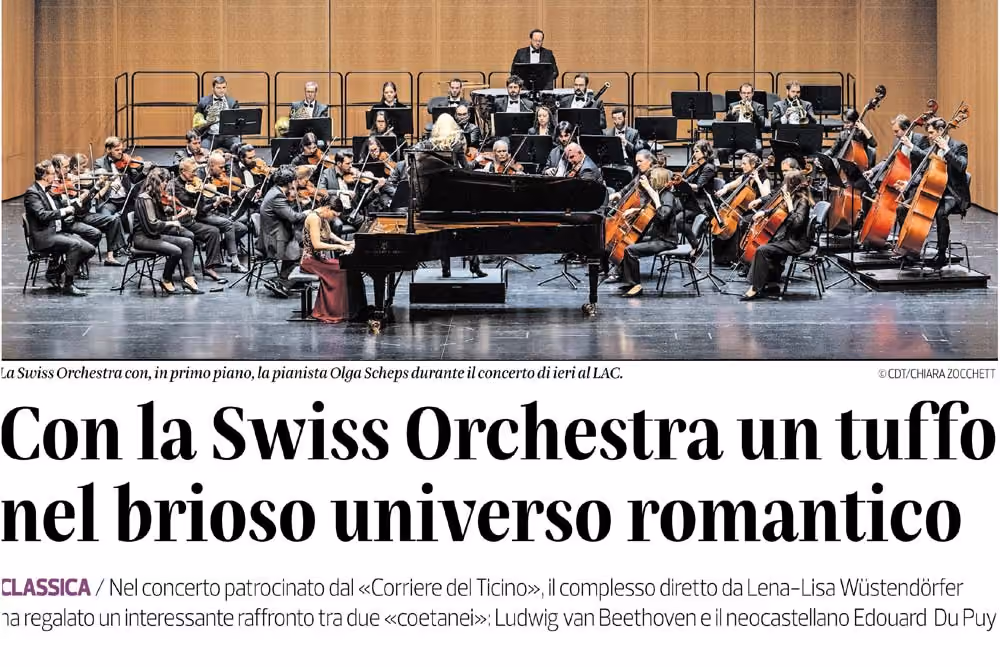 Corriere del Ticino: Con la Swiss Orchestra un tuffo nel brioso universo romantico