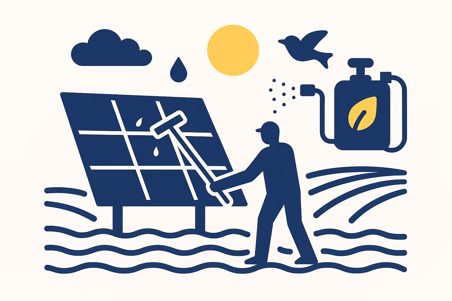 Entretien des panneaux solaires en zone agricole : impact réel de la poussière, des traitements, etc