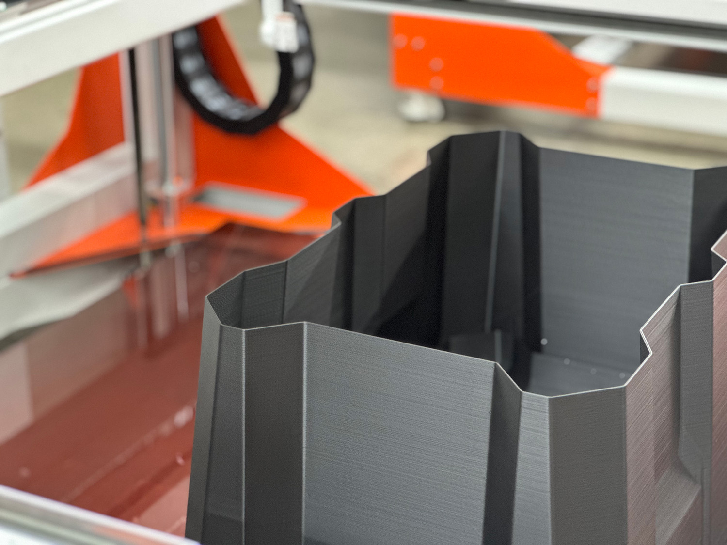 Product prototyping on a large format 3D printer.