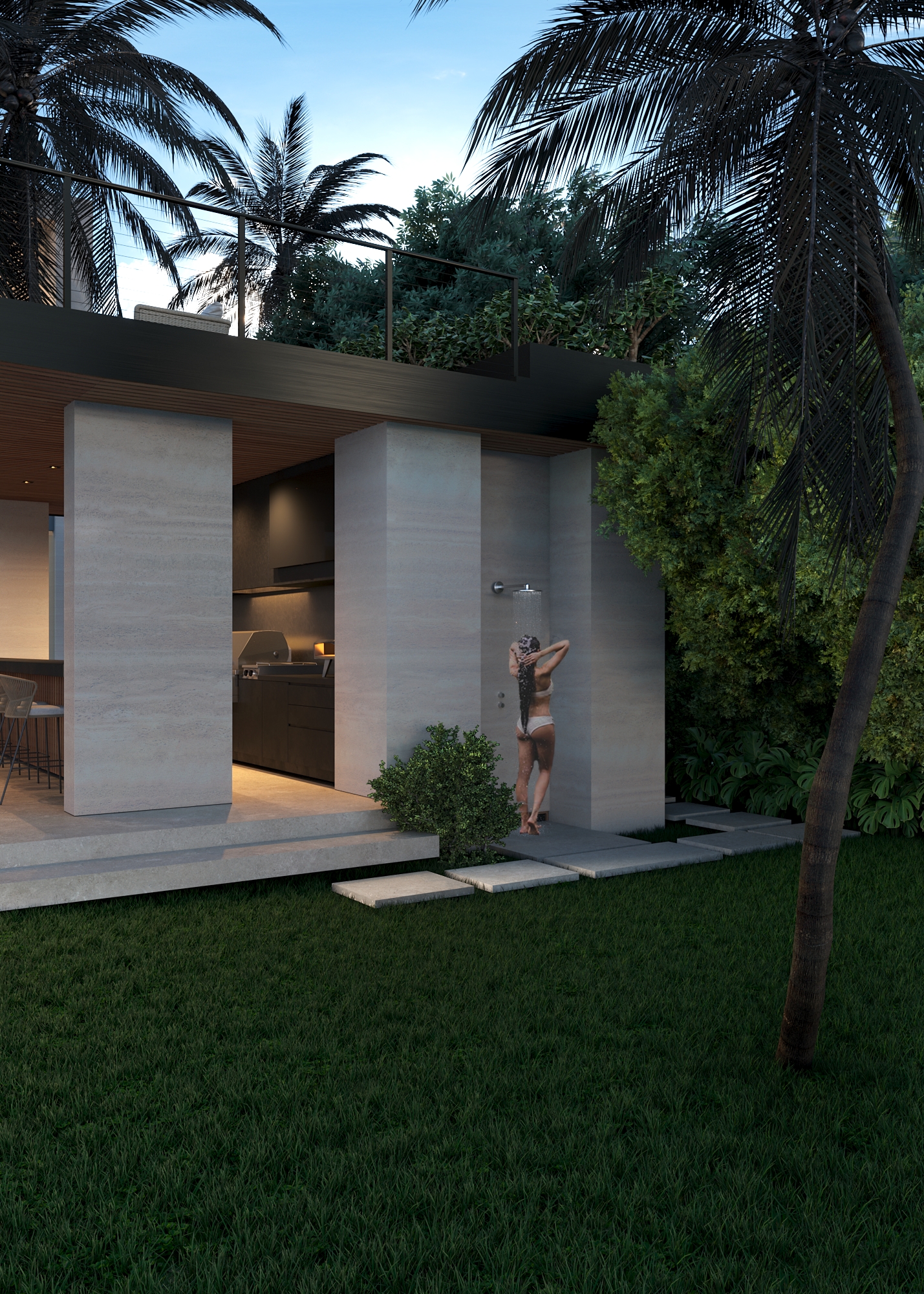 Tropical Kampong House - Outdoor Shower