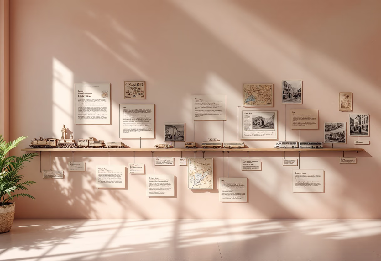 image of timeline with historic transit milestones