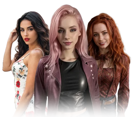 three female Candy AI companions