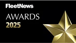 Fleet News Awards 2025 text with a large gold star on a black background.