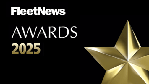FleetNews Awards 2025 text with a large gold star on a black background.