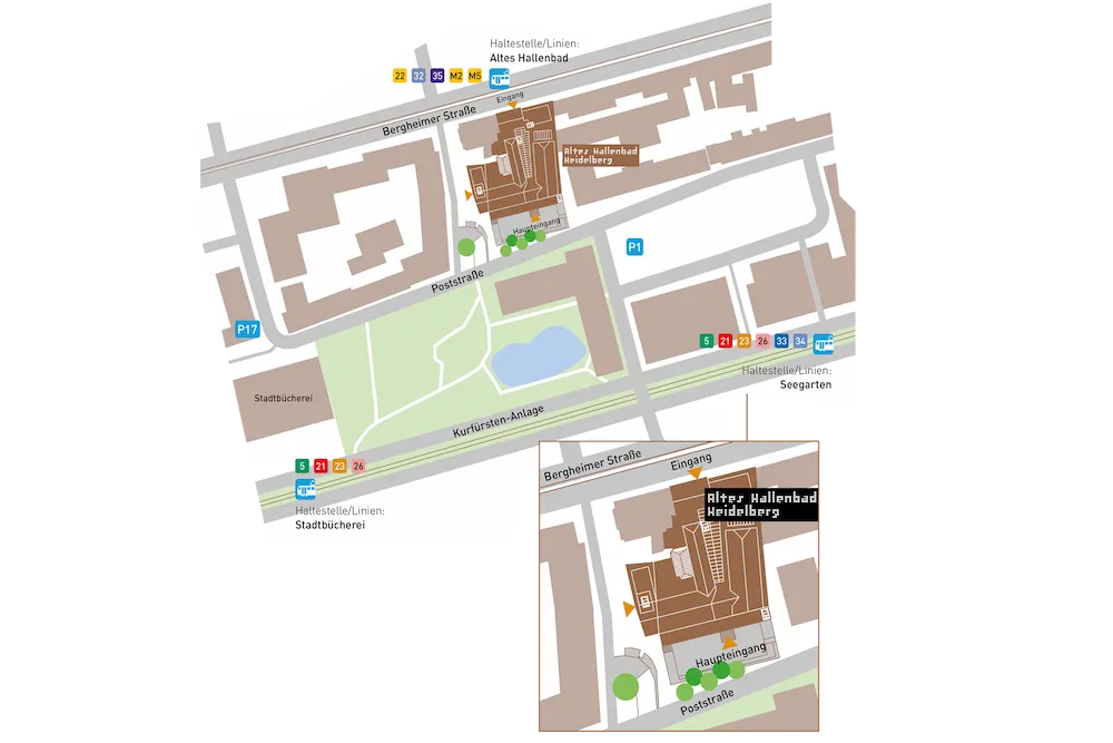 Anfahrt und Lage Frauenbad Heidelberg 