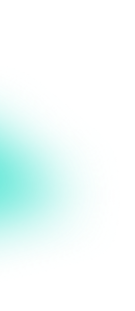 Turquoise play button icon with a glowing effect on a transparent background.