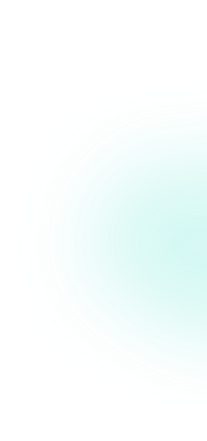 Abstract digital rounded shape with cyan and turquoise concentric rings on black background.
