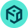 Icon of a cube with a circular arrow around it inside a teal circle.