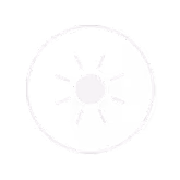 Círculo blanco minimalista con un pequeño punto central gris