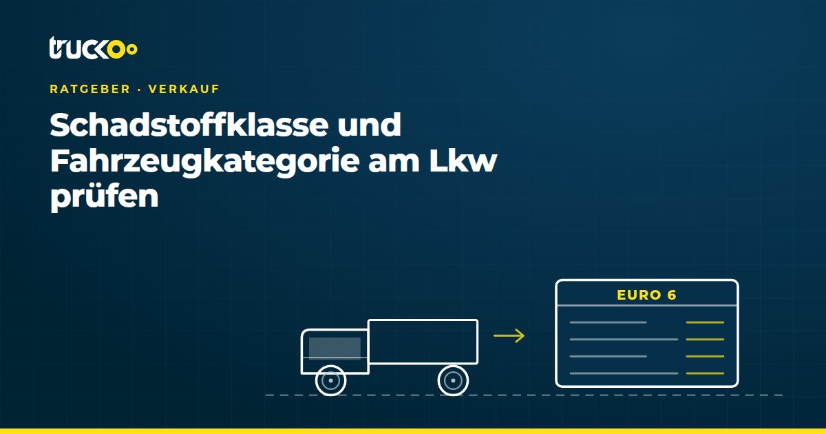 Schadstoffklasse und Fahrzeugkategorie am Lkw prüfen