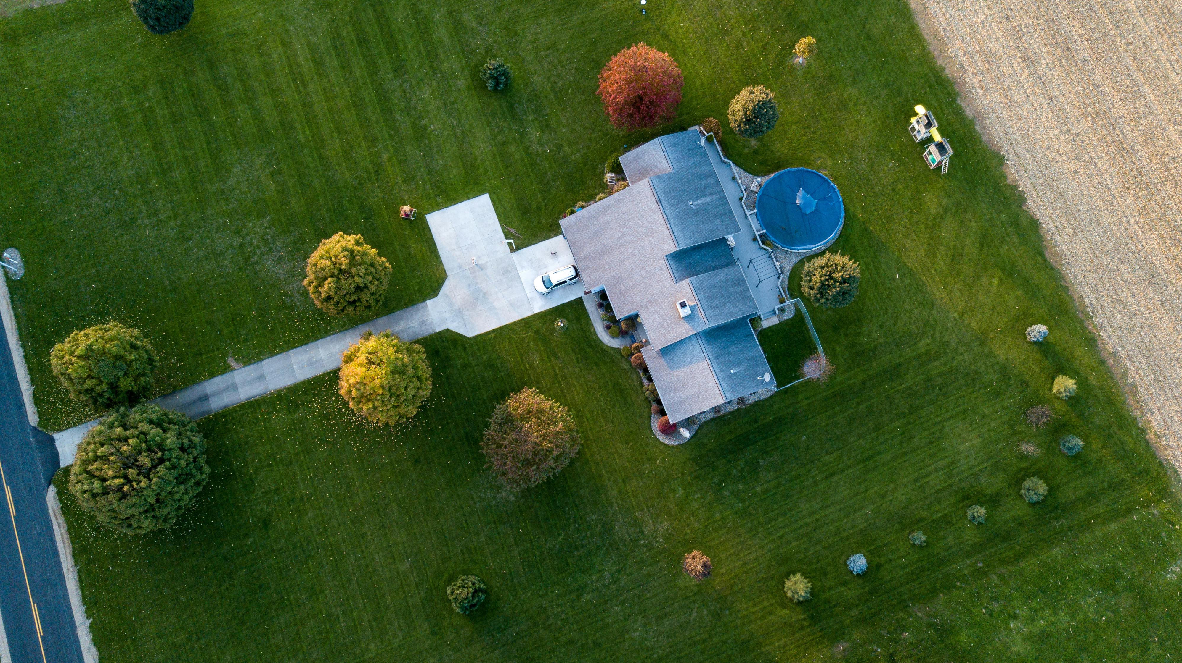 Birds eye view of house