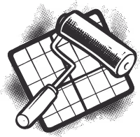 various painting supplies illustration