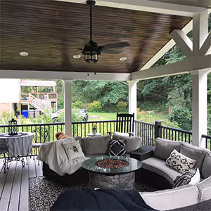 outdoor patio with furniture