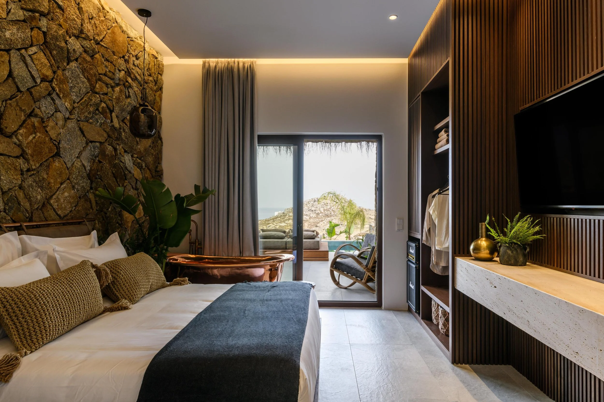 Honeymoon Suite with Private Pool - Bedroom with view