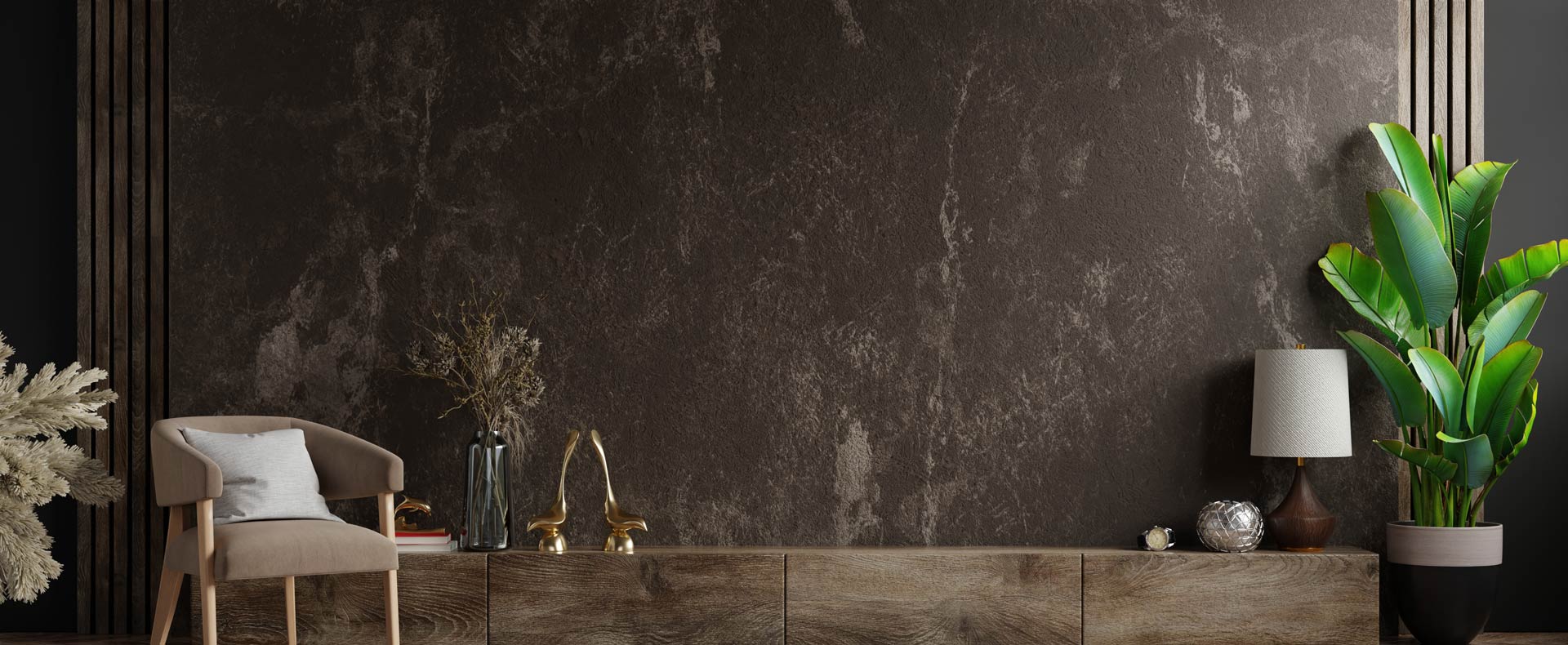 Modern wall with new paint coat