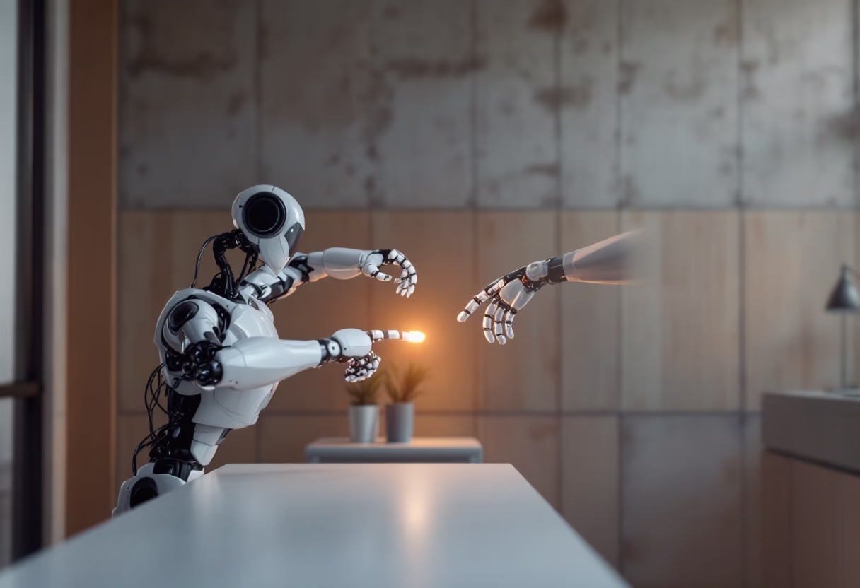 [background image] image of contact interaction (for a ai robotics and automation)