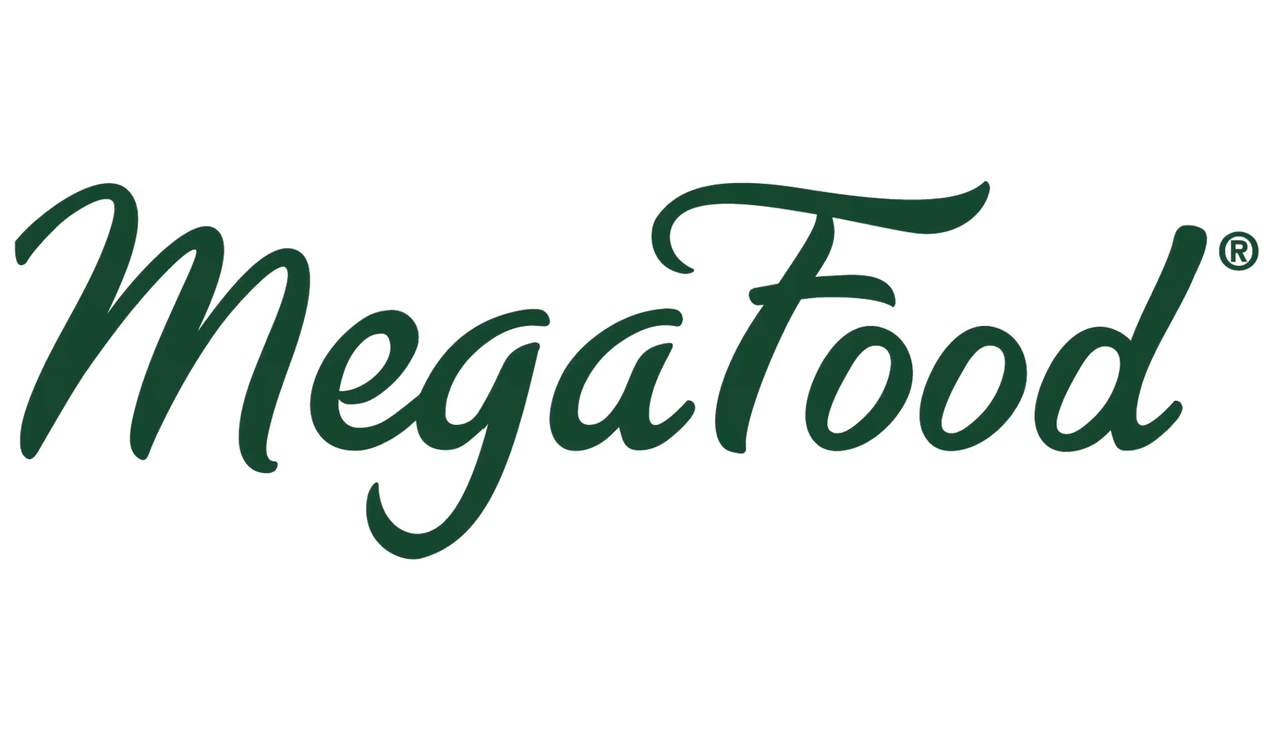 MegaFood brand logo in dark green cursive text.