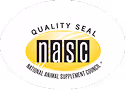 National Animal Supplement Council (NASC) quality seal logo with black and yellow design.