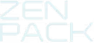 ZenPack brand logo with stylized white text on transparent background.