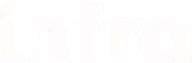 White text saying 'infra' on a black background.