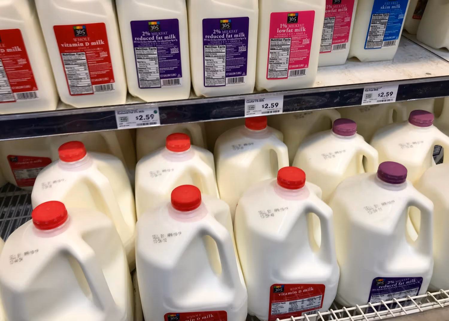 HDPE Plastic (one of the 7 types of plastics) milk containers
